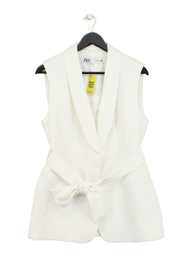 Zara women coat white - m,