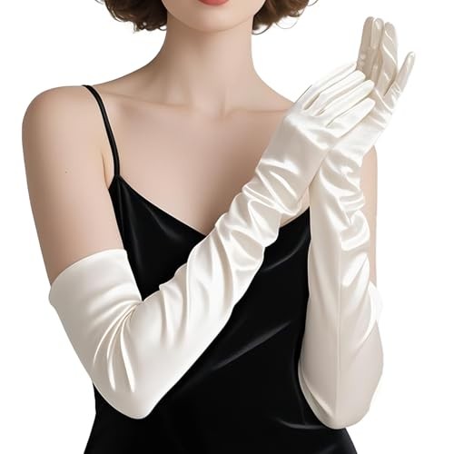 Women long gloves with - long,