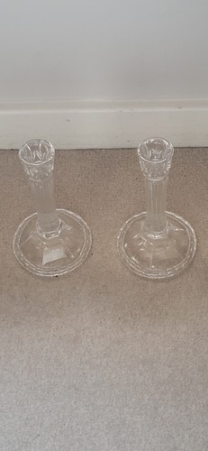 Pair clear vintage crystal - pair, of