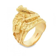 9ct Yellow Gold Heavy Saddle Ring - Size Z - 24mm - 23.3g