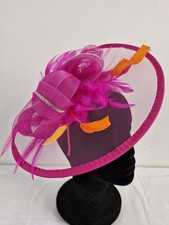 Hot Pink And Orange Fascinator