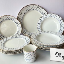 TIFFANY & Co. Dancing T Place Setting Service for 5, 12 pcs Plate Rim Bowl