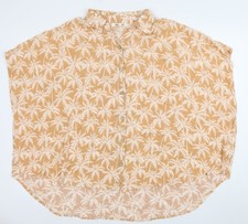 Rip Curl Womens Beige Tropical Button-Up Tunic Shirt M