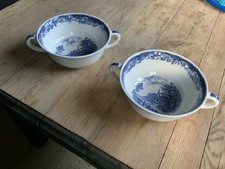 Vintage Royal Tudor Ware ‘Olde England’ Soup Bowls With Double Handles  X 2