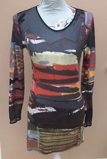 AVENTURES DES TOILES Tunic Size Chest 38” MultiColoured Sheer Neckline Cuffs