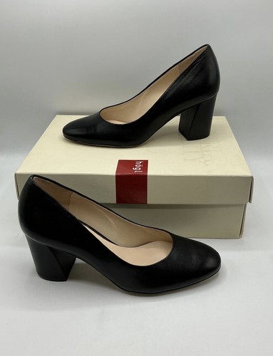 Hogl black leather block - , heel