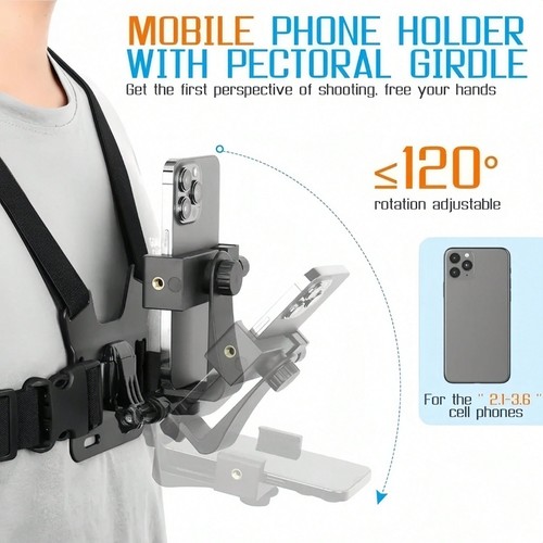 Chest strap phone mount - 3-in-1,