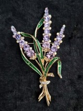 Large Purple Lavender Bouquet Brooch Vintage Inspired Jewellery Gift Flower