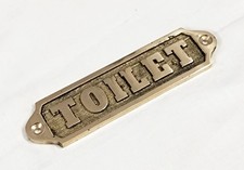 Solid Brass Toilet Door Sign Vintage  Plaque – Nautical Style Bathroom Decor