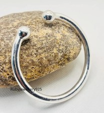 Handmade Sterling Silver Torque Bangle: Heavy Solid 925 Cuff Bangle Men's Torque