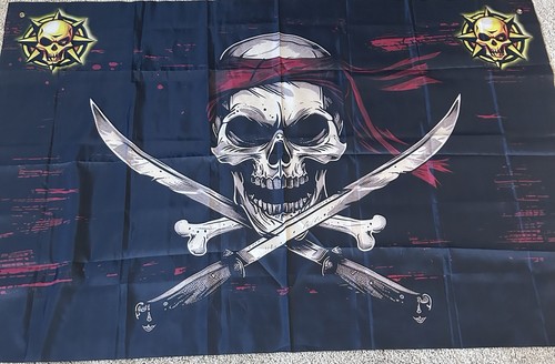 Crimson pirate flag - pirate,