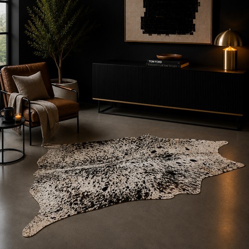 Genuine brown white - genuine, cowhide