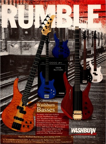 1989 washburn bass guitar - •,