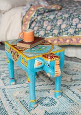 Wooden Elephant Side Table