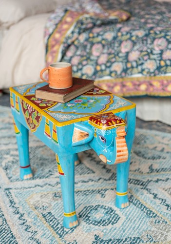 Wooden elephant side - wooden, table