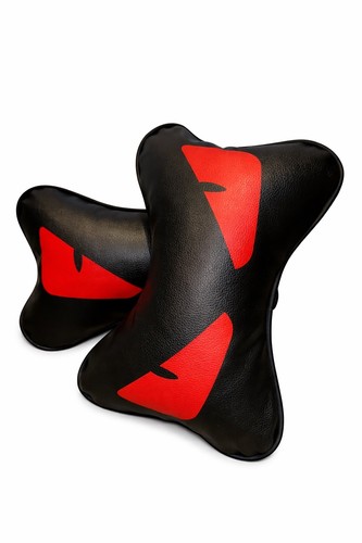 Red fendi leather car - leather, neck
