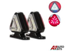 2x Short Triangle 12V 24V Side LED Red White Marker Lights Truck Trailer Chassis
