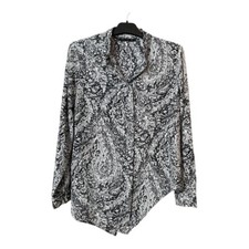 ZARA long sleeve asymmetrical paisley print blouse. Size: Medium