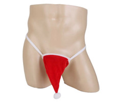 Mens Willy Warmer SANTA HAT Posing Pouch G-String Thong Stag Fun Christmas Gift