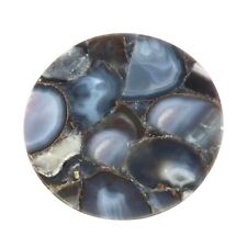 Blue Agate Round Console Table Top, Side Sofa Drink Table Slab Top Decor 12"x12"