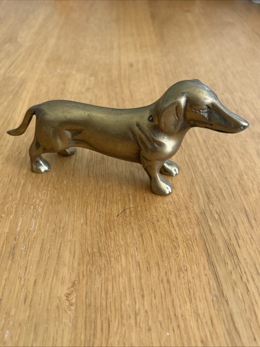 Vintage brass dachshund - brass,