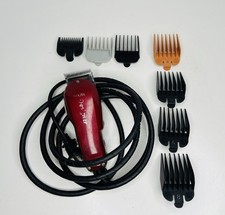 WAHL Model ST Professional Designer Red Corded Clippers W/ 7 Attachments *READ*