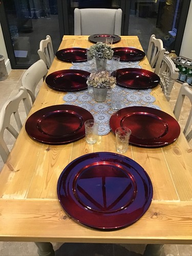 Set burgundy charger - of,