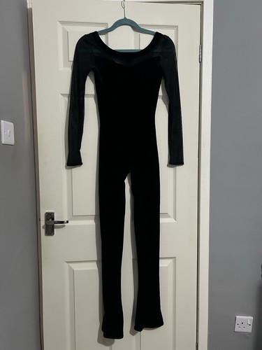 Mondor black velvet - velvet, unitard