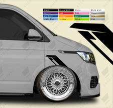 Fits VW T4 T5 T6 Transporter - Wing Stripes Sideburn Decals Stickers Camper Van