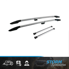To Fit Vw Transporter T5 - T6 - Roof Rails And Cross Bars - Lwb - Set - Silver
