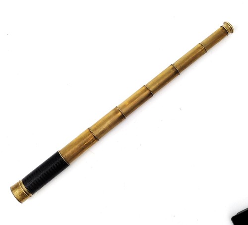 Six draw brass - telescope, –