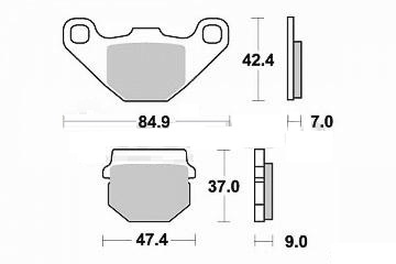 Set quality rear brake - set, 2