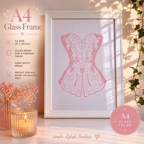 Pink corset print glass - corset,