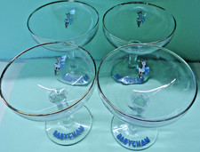 VINTAGE RETRO 1960s 70s SET FOUR  BABYCHAM GLASSES  VGC