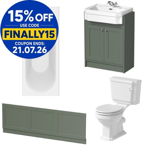 Bathroom suite 1700mm - bathroom, single