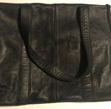 Banana Republic Black Lamb Leather Large Shoulder Tote Bag, great pre-owned cond