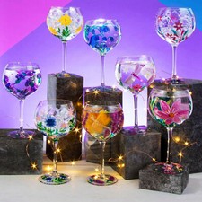 Lynsey Johnstone Hand Painted Gin Glasses Copa Cocktail Balloon Gin Tonic Glass