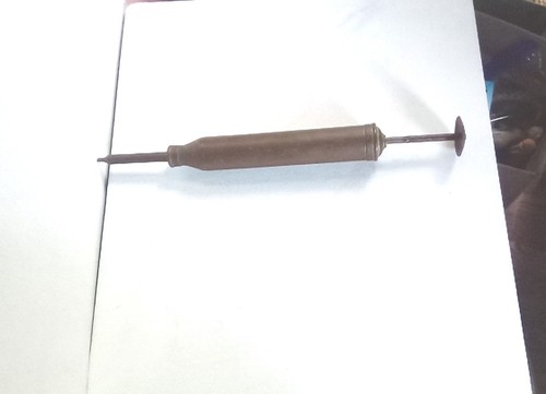 Vtg brass syringe type - syringe-type, grease