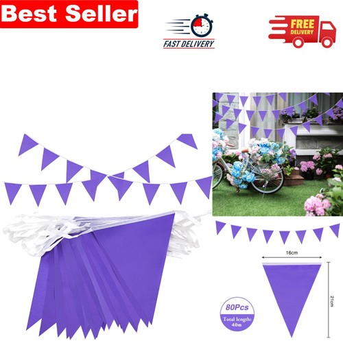 Waterproof 40m purple bunting - waterproof,
