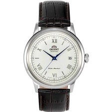Orient  Vintage Bambino Automatic White Dial Brown Leather Strap Men’s Watch
