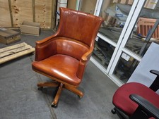 Brown leather directors chair - leather,