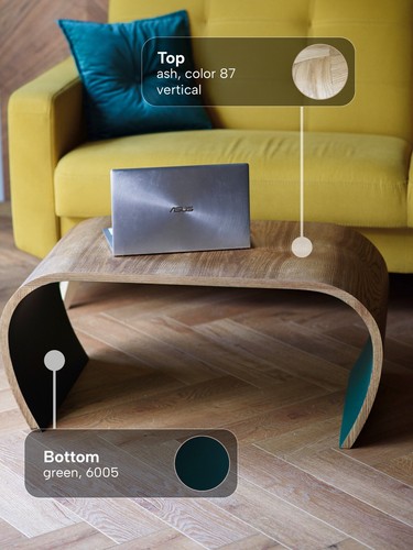 Curve coffee table with ash - curve,