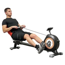 SPORTNOW 16-Level Magnetic Rowing Machine w/ LCD Monitor, Black