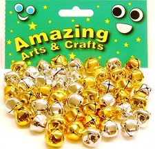 Jingle Bells 15mm 10mm in Gold Silver Red Blue Green