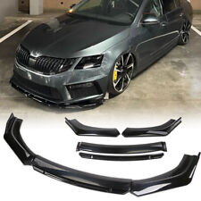 For Skoda Octavia RS Front Bumper Lip Spoiler Splitter Lower Chin Glossy Black