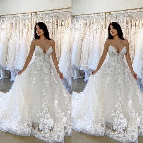Line wedding dresses deep - deep, v