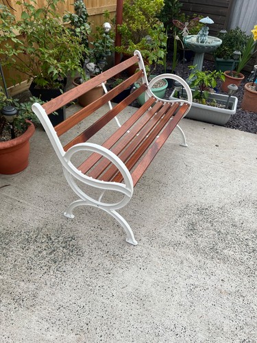 Cast iron garden bench seat - iron,