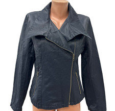 IVAN GRUNDAHL Gr. 40 M / L Black jacket Biker Zip Long sleeve