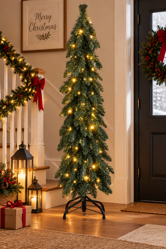 4ft slim pre lit christmas - pre-lit,