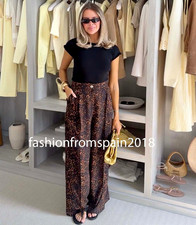 ZARA NEW WOMAN HIGHWAIST WIDE-LEG ANIMAL PRINT PALAZZO PANT LEOPARD 8743/148/051